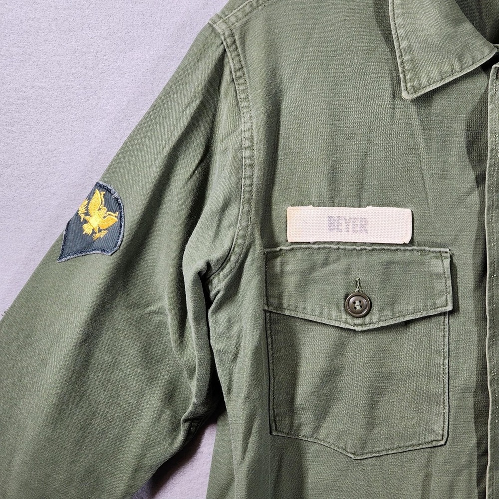 1965 US Army OG-107 Fatigue Shirt Type III Green Shade 107 D1-9409 Vietnam Era - Picture 3 of 9